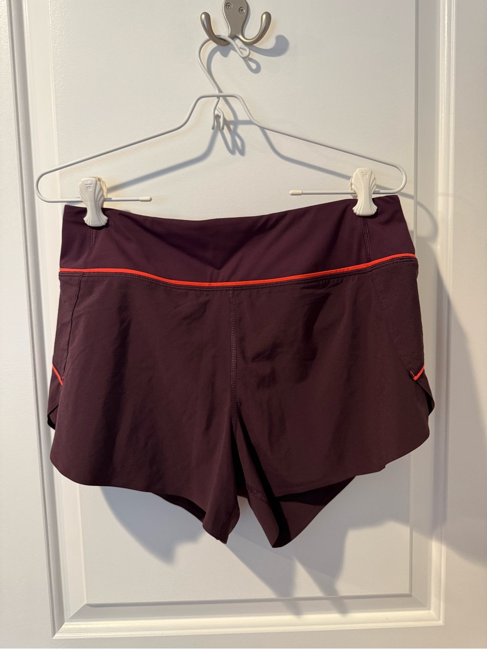 Athleta Women's Plum Run With It Running Shorts with Coral Trim